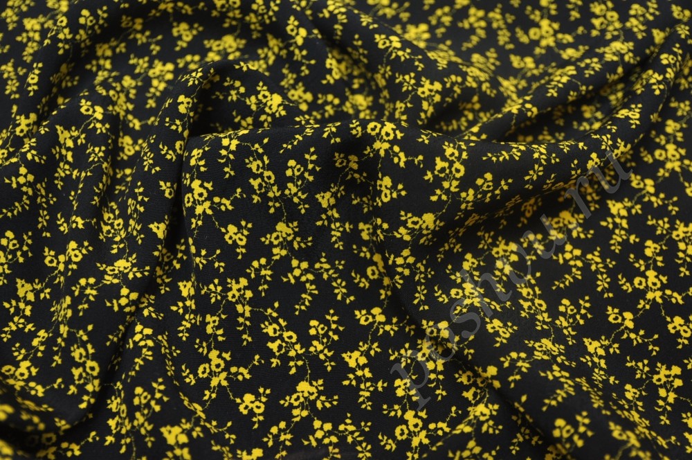 Костюмная ткань Max Mara черно-желтая