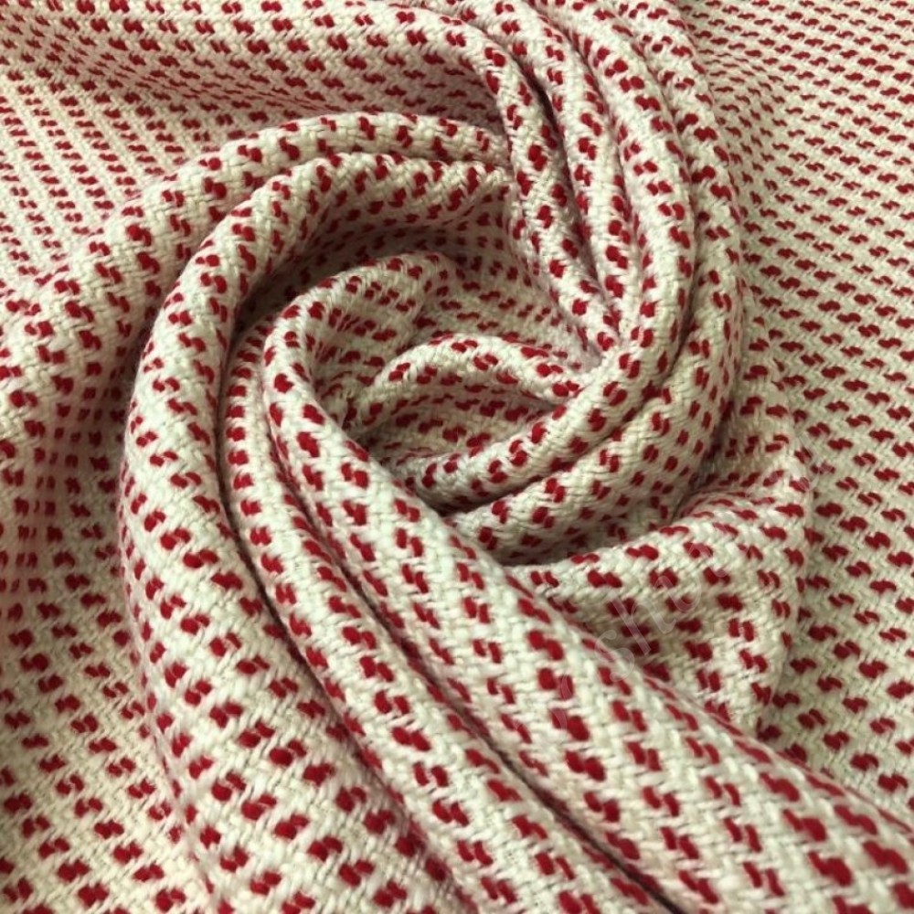 Пальтовая ткань бело-красного цвета