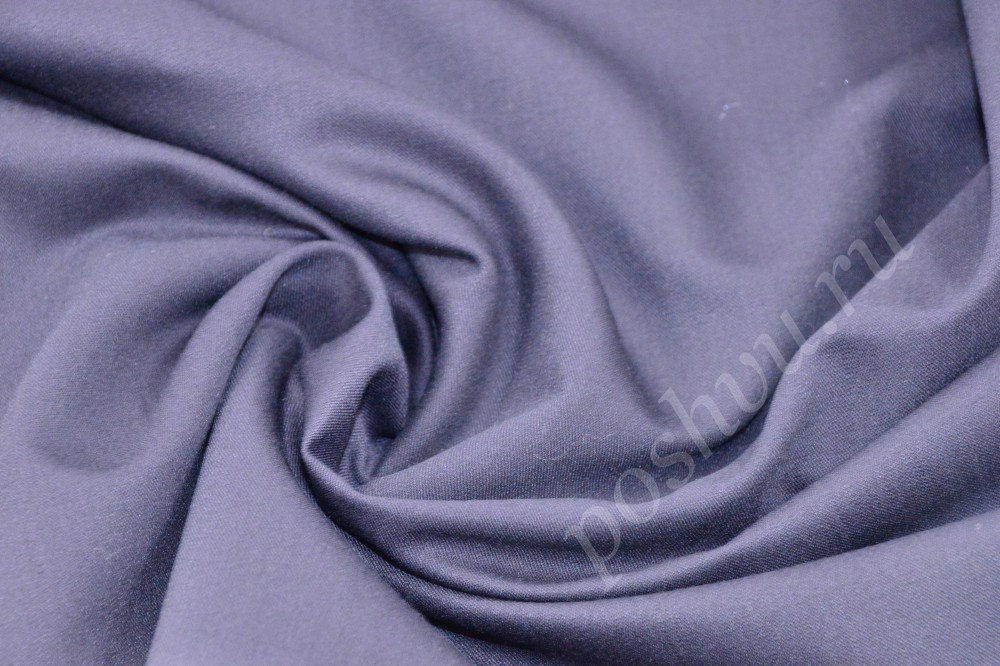 Шикарная однотонная кашемировая ткань насыщенного тёмно-синего цвета