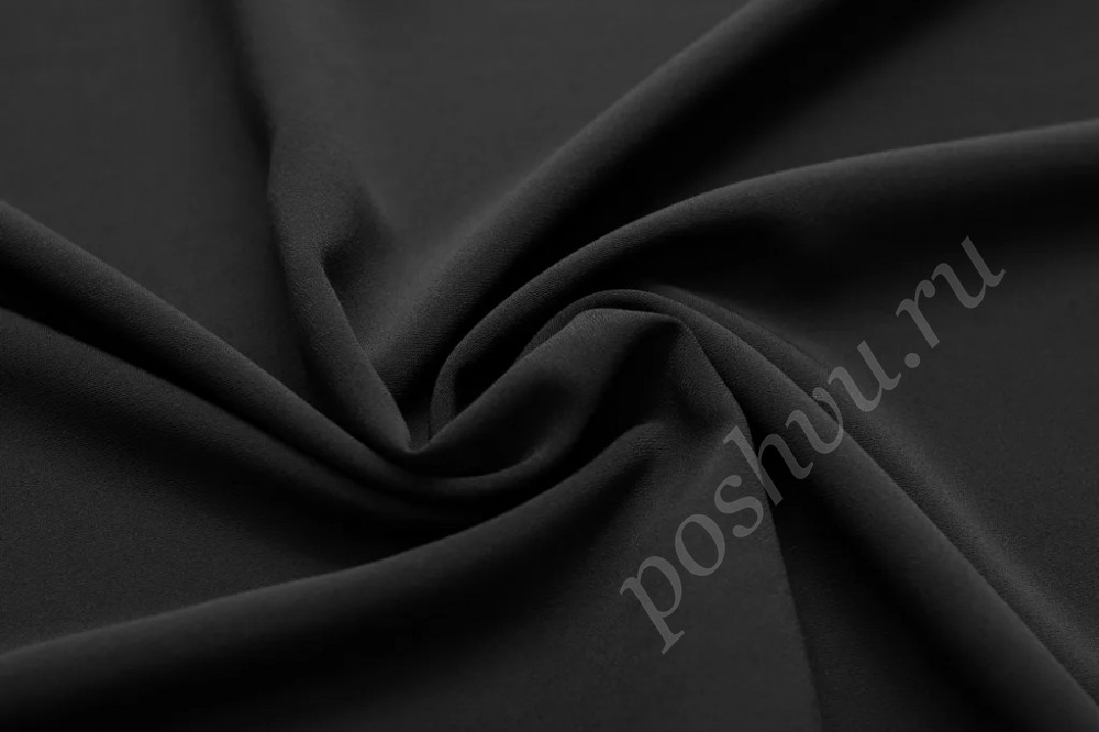 Плательная двухсторонняя ткань Кади черного цвета