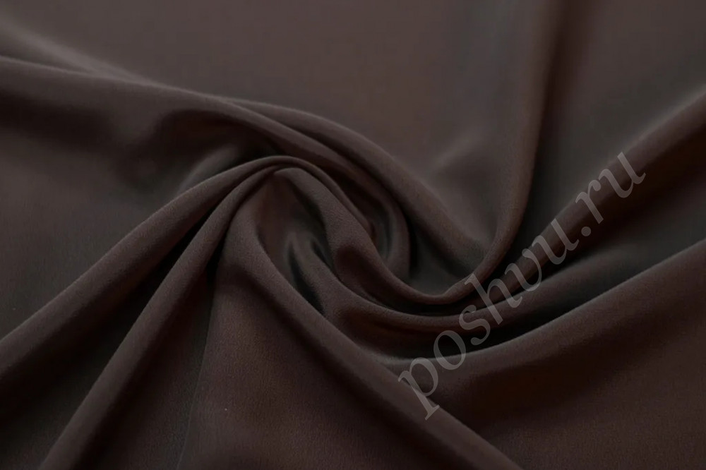 Шелк блузочно-плательный мокрый шоколадного цвета