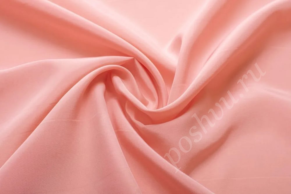 Шелк блузочный креповый персиково-розового цвета