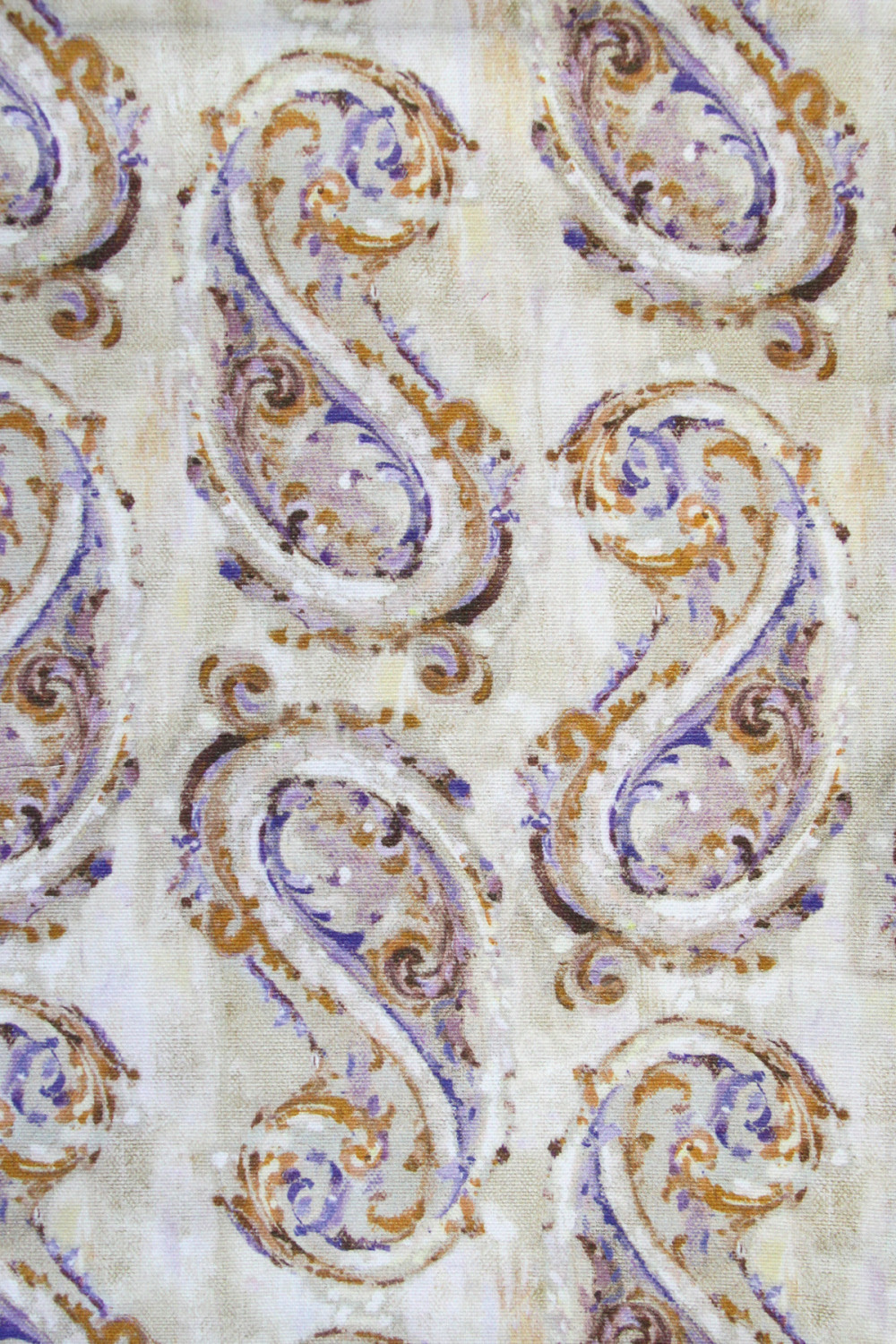 Портьерная ткань рогожка CACHEMIRE узор огурцы фиолетово-серого цвета (раппорт 23х45см)