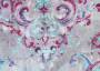 Портьерная ткань рогожка CACHEMIRE узор огурцы серо-малинового цвета (раппорт 46х94см)