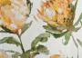 Портьерная ткань рогожка CONSTANTIA крупные желтые цветы на белом фоне (раппорт 51х51см)