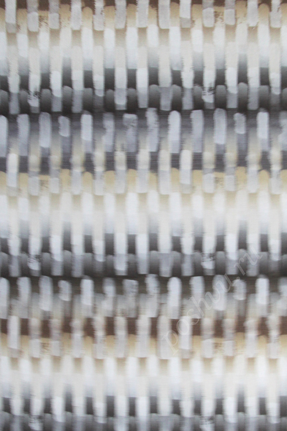 Портьерная ткань рогожка TIMELESS серая абстракция в стиле акварель (раппорт 33х35см)