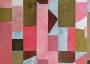Портьерная ткань рогожка WYNBERG абстрактный рисунок в розовых, зеленых, голубых тонах (раппорт 34х34см)