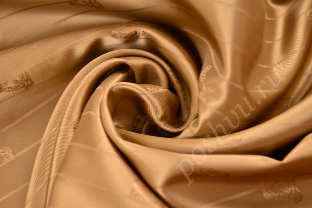 Эффектная подкладочная ткань золотистого цвета от Versace (Версаче) со скидкой