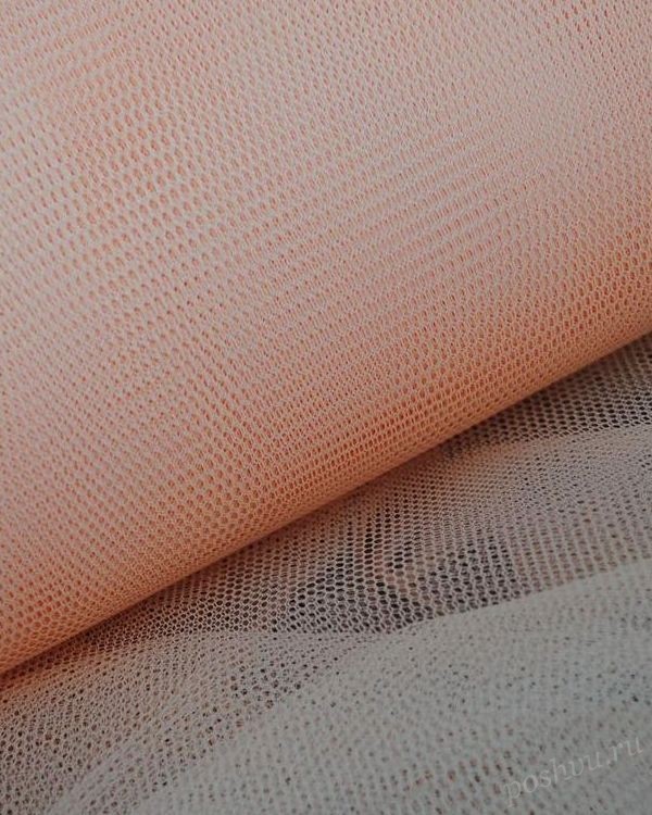 Ткань сетка Персиковый цвет со скидкой