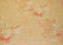 Ткань шерсть персикового цвета в нежный цветочный узор