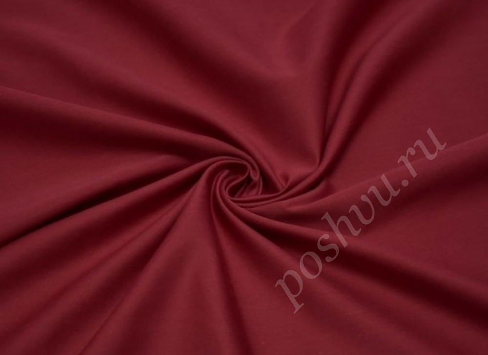 Скатертная ткань однотонная бордового цвета