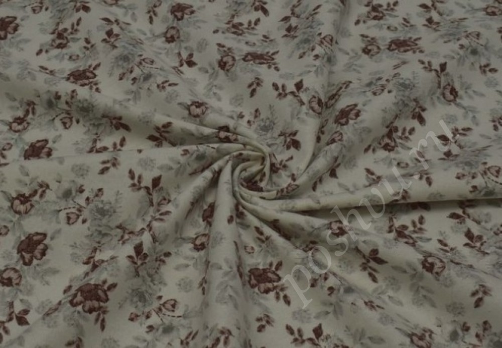Скатертная ткань с мелким цветочным узором