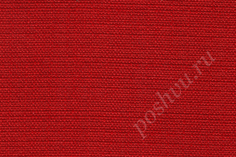 Портьерная ткань рогожка LINEX однотонная красно-кирпичного цвета
