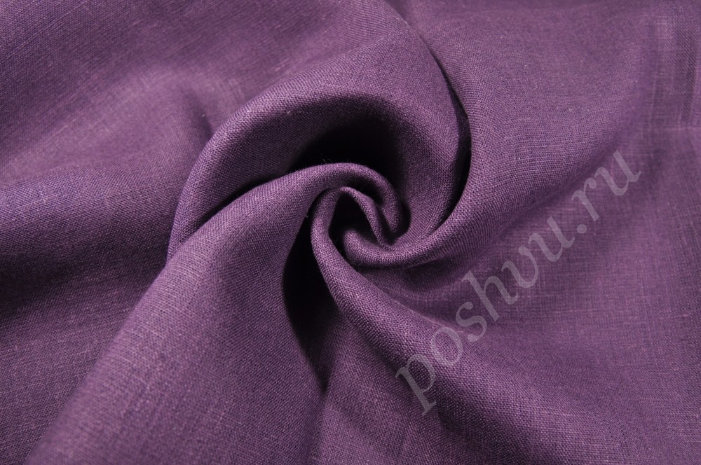 Костюмная льняная ткань "Kari" фиолетового цвета