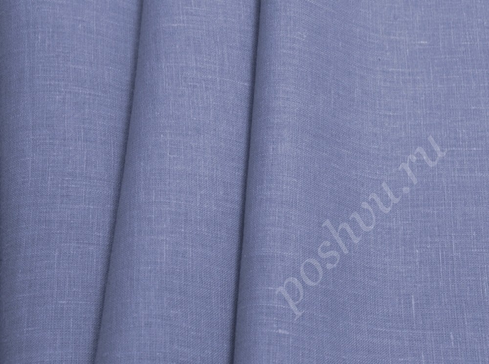 Костюмная льняная ткань "Kari" голубого цвета