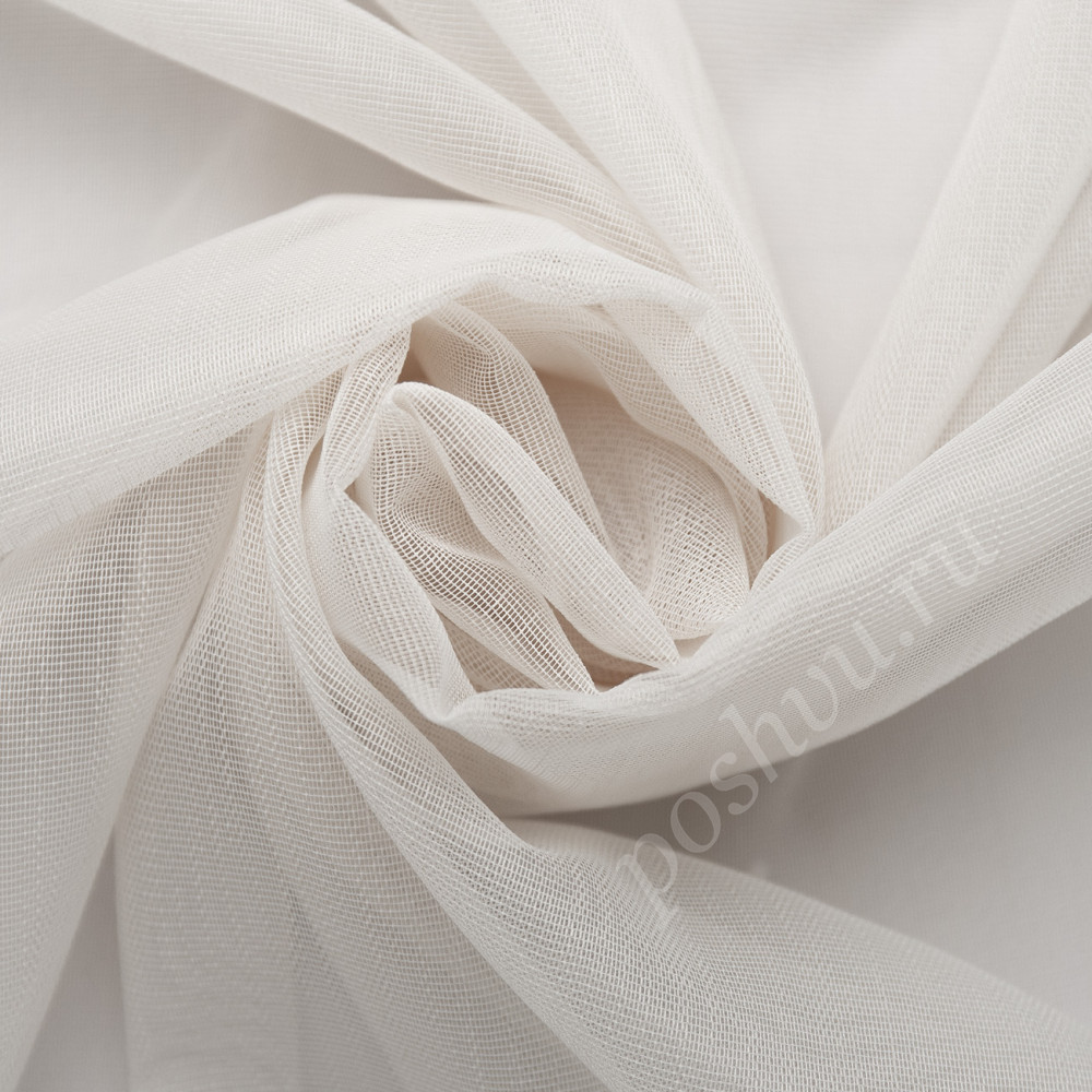 Вуаль под лен GIAN бледно-кремового цвета меланж с утяжелителем, выс.315см