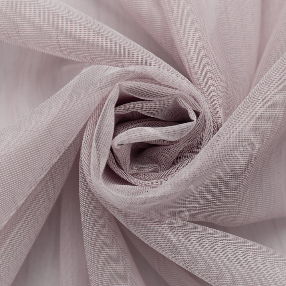 Вуаль под лен GIAN розово-лилового цвета меланж с утяжелителем, выс.315см