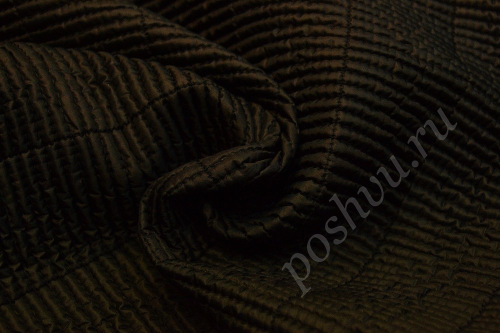 Курточная ткань чёрного цвета с рельефной поверхностью