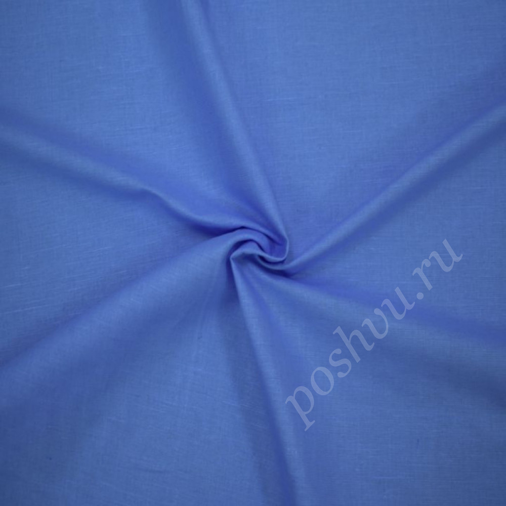 Полулен однотонный, цвет голубой, 140 гр/м2