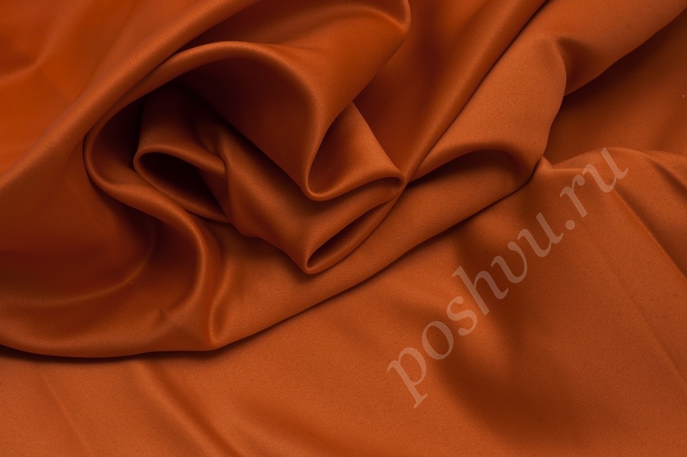 Костюмная однотонная ткань оранжевого оттенка