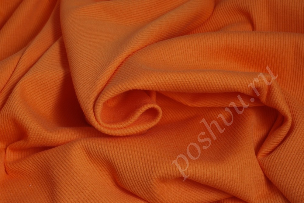 Трикотажная хлопковая ткань оранжевого цвета