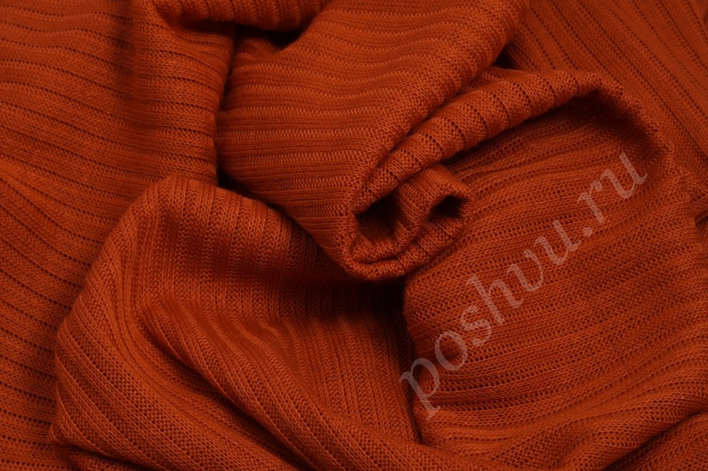 Трикотажная хлопковая ткань оранжевого оттекнка