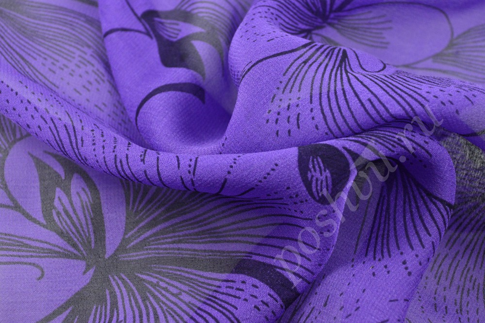 Ткань насыщенный фиолетовый натуральный шёлк