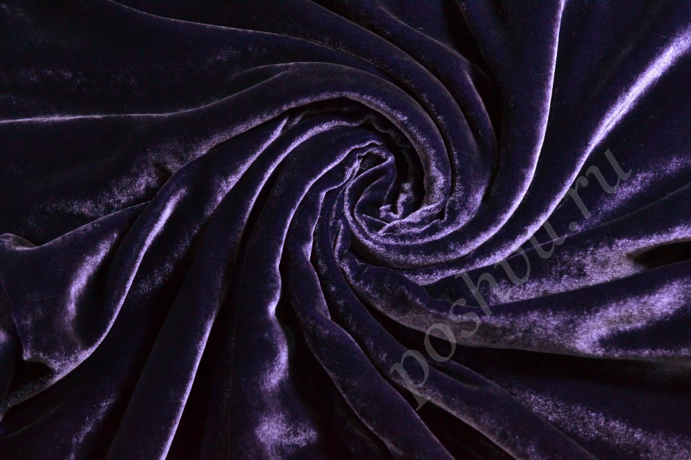 Бархатная ткань темно-фиолетового цвета