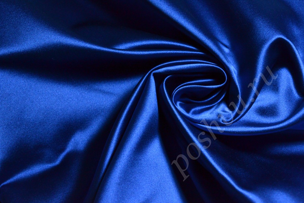 Ткань шелк глубокого синего оттенка