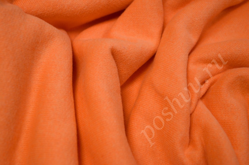 Ткань футер оранжевого цвета