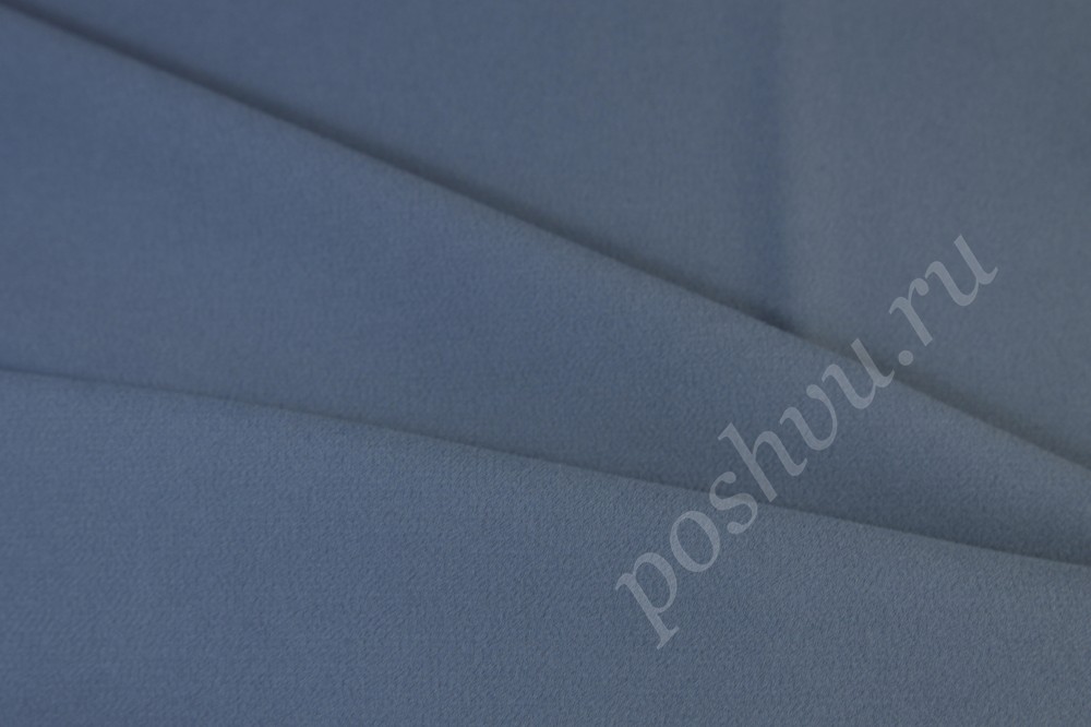 Плательная двухсторонняя ткань Кади синего цвета