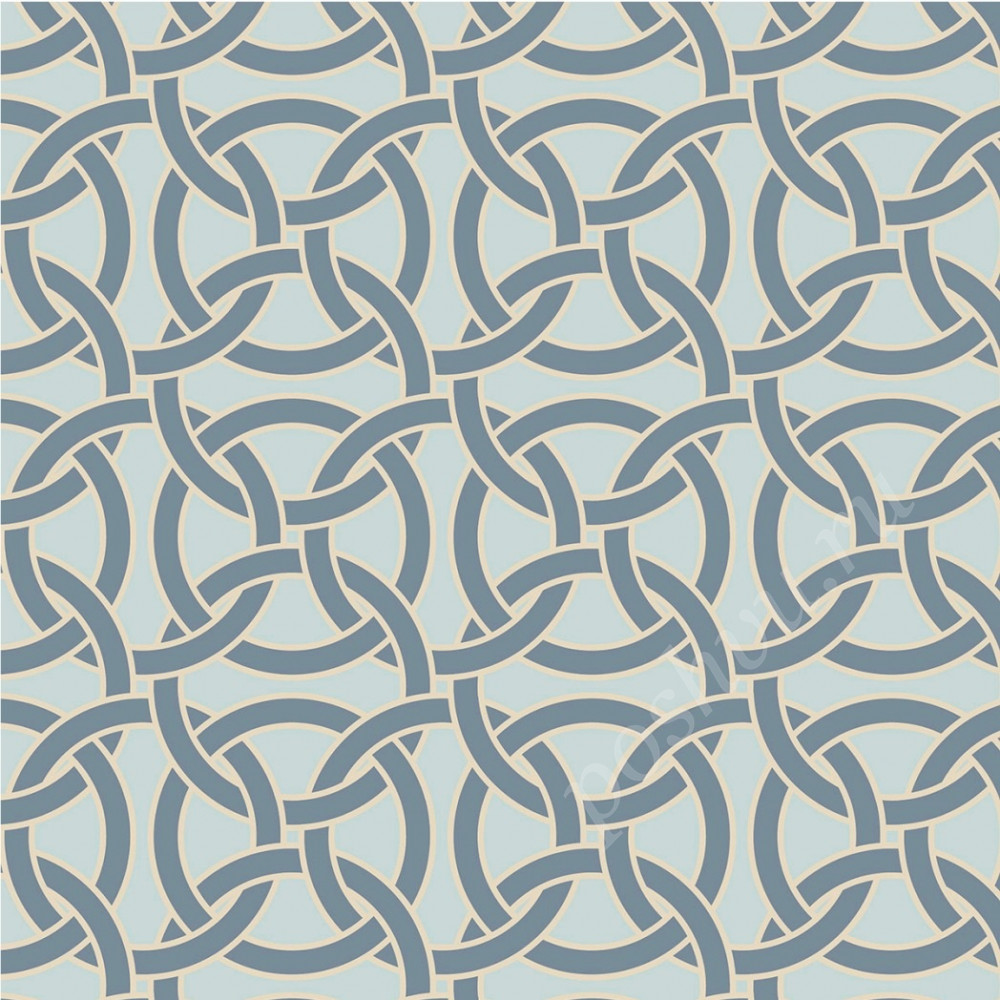 Портьерная ткань рогожка FAYETTE серый орнамент на голубом фоне