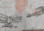 Портьерная ткань рогожка FLYER самолеты над бежево-розовой картой (раппорт 53х98)