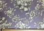 Портьерная ткань рогожка HENRIETTA цветы и фрукты на фиолетовом фоне в английском стиле (раппорт 66х70см)