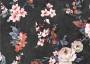 Портьерная ткань рогожка LEXINTGON цветы на черном фоне (раппорт 68х135см)