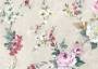 Портьерная ткань рогожка LEXINTGON цветы на светло-сером фоне (раппорт 68х135см)