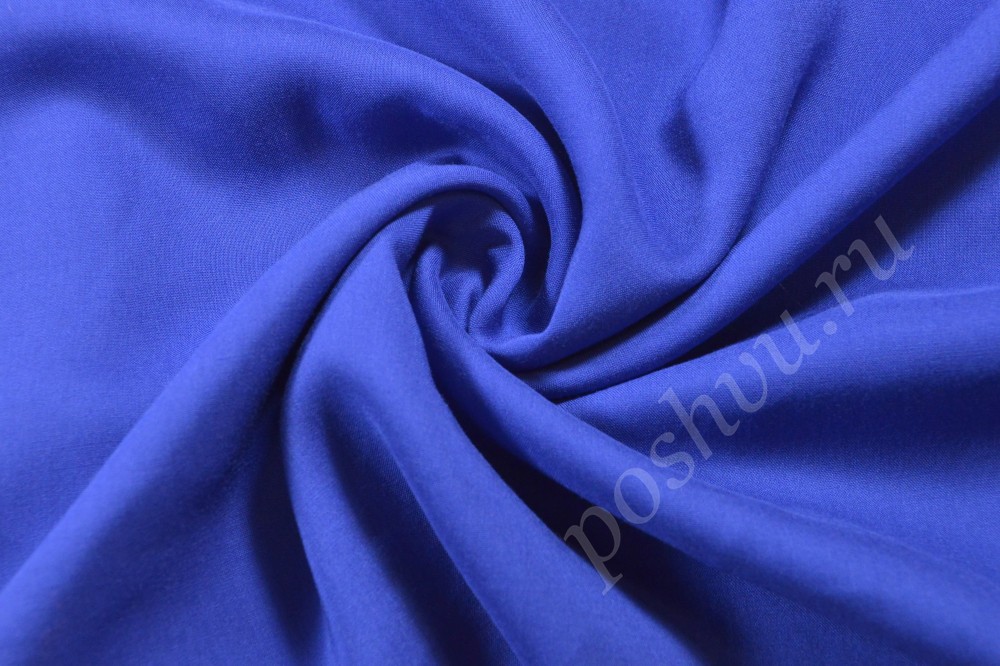 Штапельная ткань насыщенного синего цвета