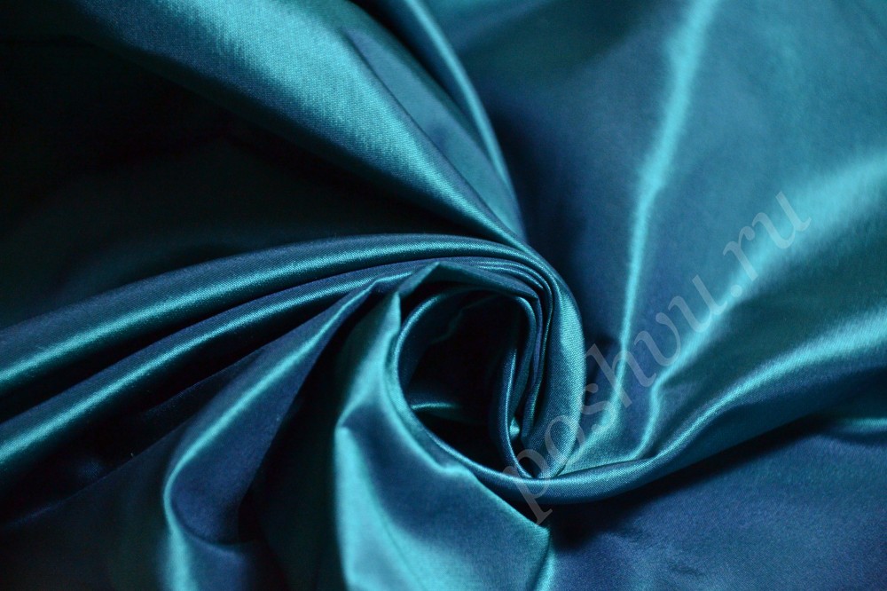 Ткань тафта шелковая небесно-синего оттенка