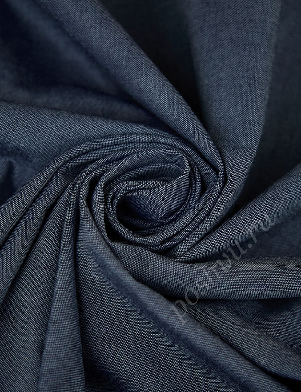 Джинса сорочечная однотонная, цвет темно-синий, 155 гр/м2