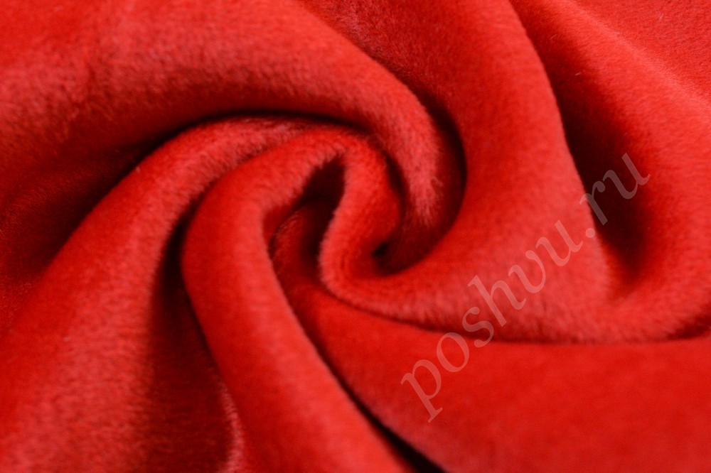 Ткань пальтовая ярко-красного оттенка