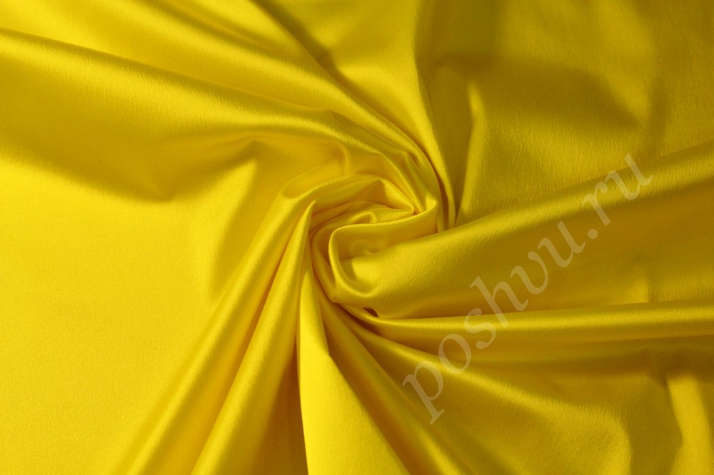 Ткань атлас костюмный ярко-желтого оттенка