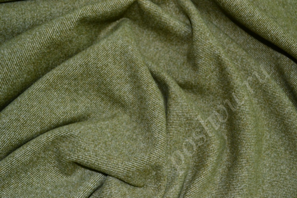 Пальтовая ткань желтовато-зеленого оттенка