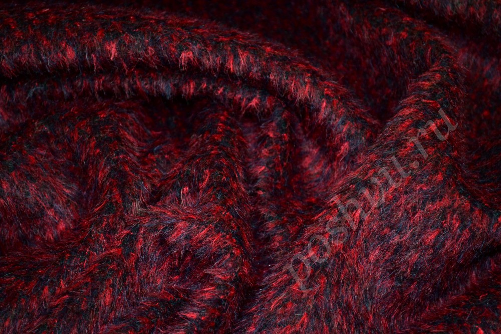Роскошная пальтовая ткань в красно-синем оттенке