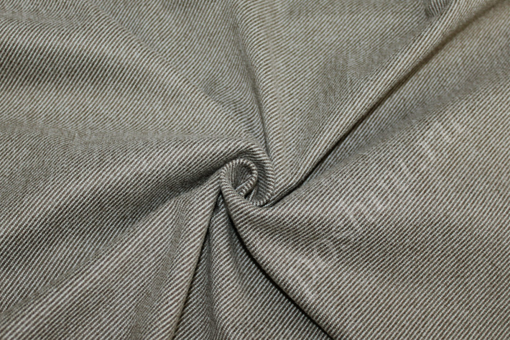 Ткань костюмная диагональ, цвет бежево-коричневый