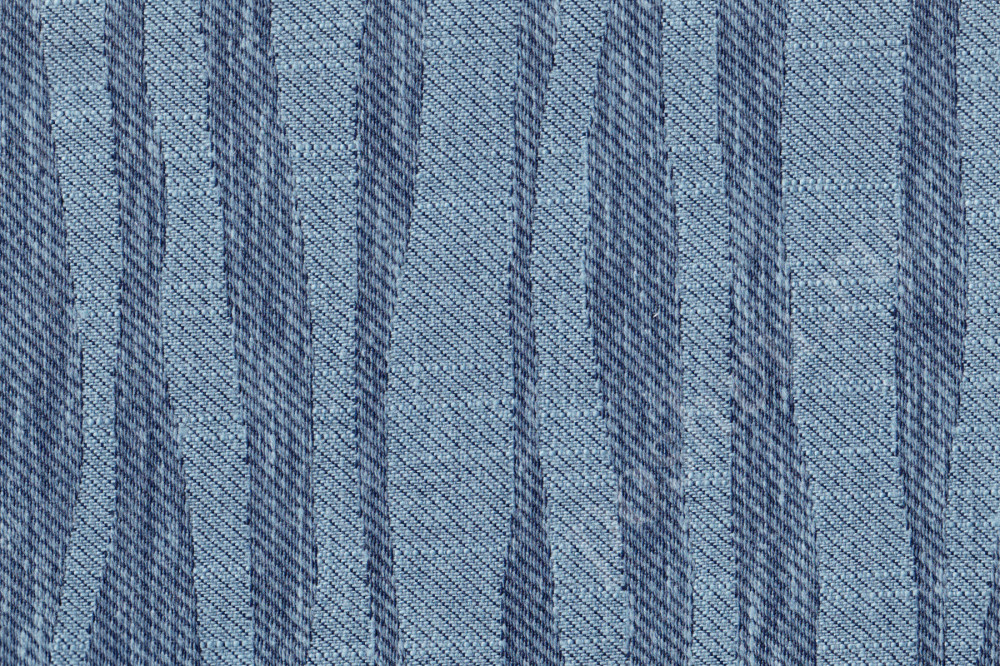 Мебельная ткань жаккард HERBAL сине-голубые полосы волны
