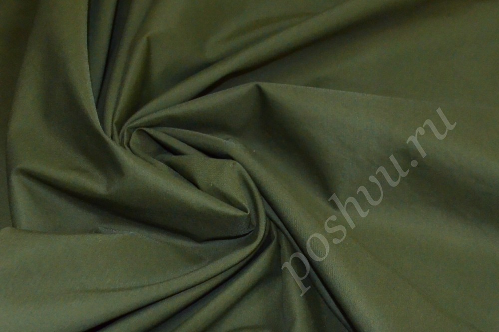 Ткань плательно-костюмный сатин Королевская оливка