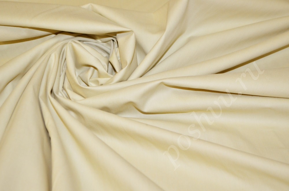 Ткань плательно-костюмный сатин Топленое молоко