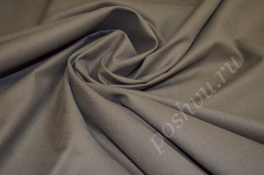 Ткань костюмно-плательный сатин с эффектом тонкой джинсы Шоколадный дождь