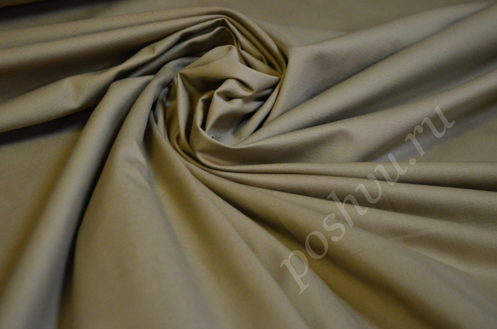 Ткань костюмно-плательный сатин Капучино