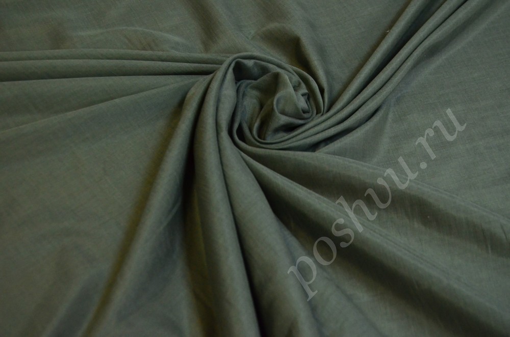 Ткань блузочный шелковый батист Зеленый папоротник